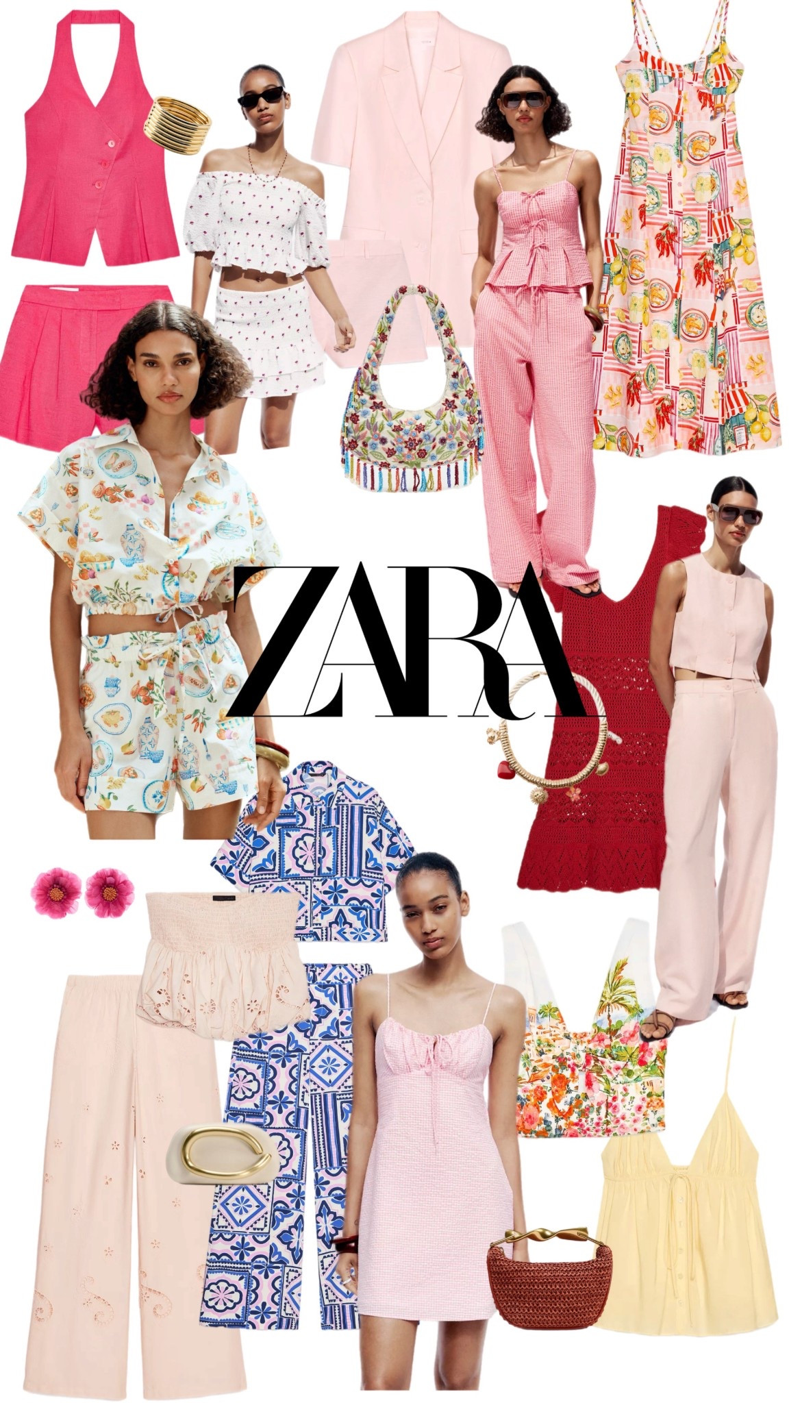 ZARA NEW IN WOW 😮‍💨🌺🌴

summer holiday pink red print co ord dress two piece blazer waistcoat set matching 