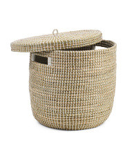 Round Seagrass Basket With Lid | Office & Storage | Marshalls | Marshalls