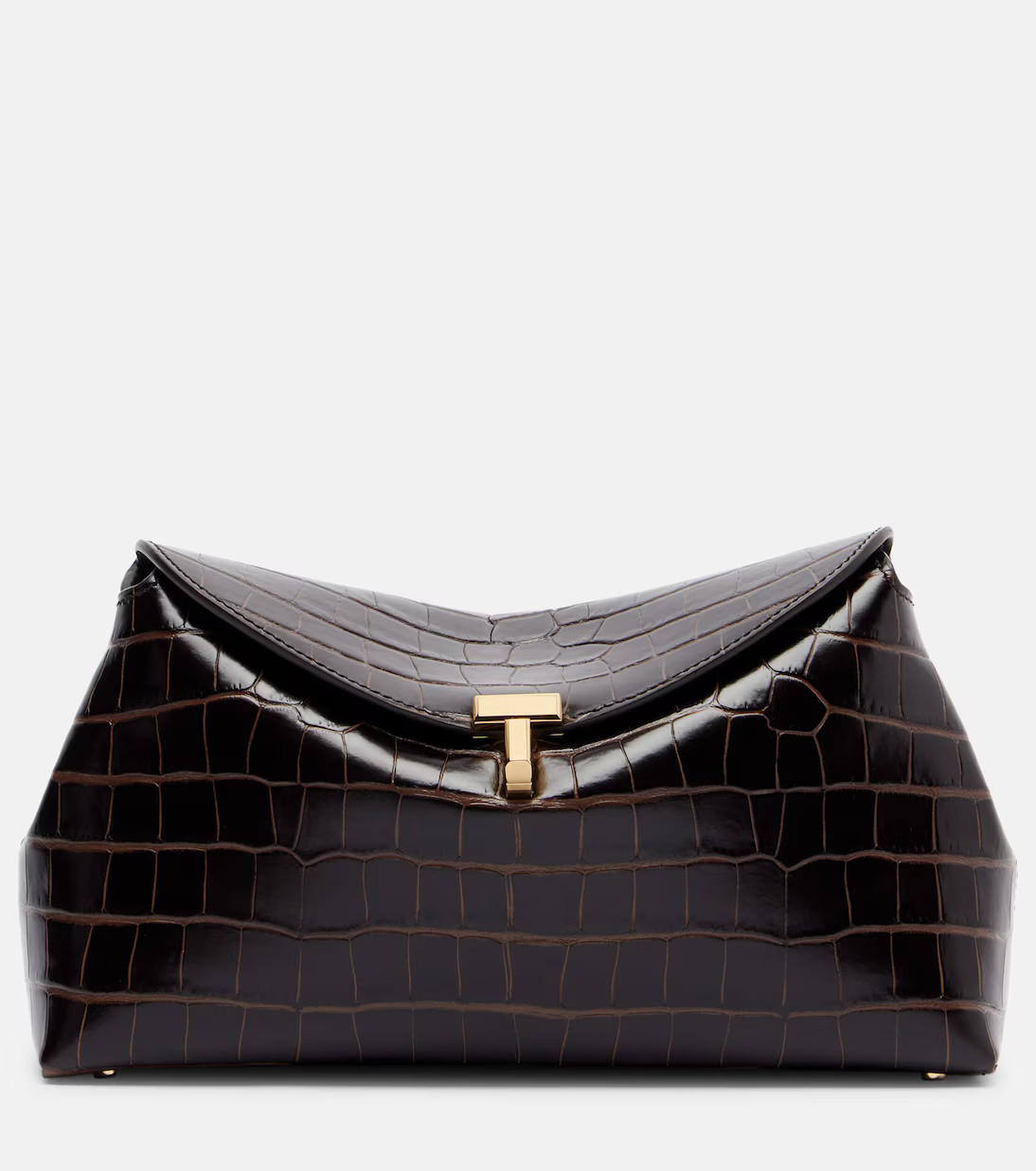 T-Lock croc-effect leather clutch | Mytheresa (US/CA)