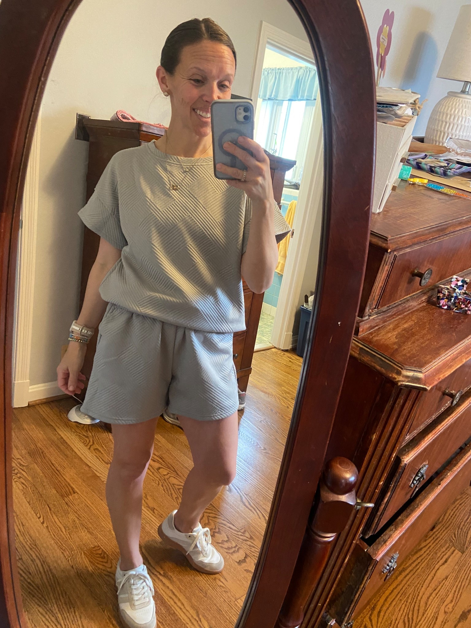 Travel Outfit -  - this set is a must!  I wore it over the summer last year and it’s great for fall with cool mornings.  It comes in a bunch of colors. 

#amazon #target #beewatch #traveloutfit #shortset #designerdupe #goldjewelry #under25 #under20 #budgetfriendly #infinitynecklace #tennisshoes #heartnecklace  #springfashion #LTKU #LTKOver40 
    


#LTKTravel #LTKStyleTip #LTKFindsUnder50