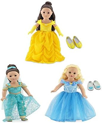 Emily Rose 18 Inch Doll Princess Dress Value Bundle | Amazing 9 Piece Set, Includes Cinderella, B... | Amazon (US)