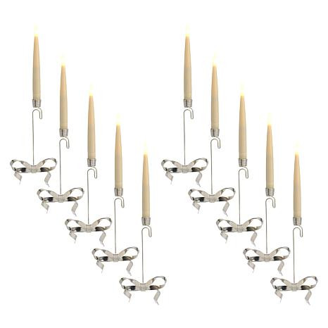 august & leo Flameless Tree & Window Candles Set of 10 | HSN