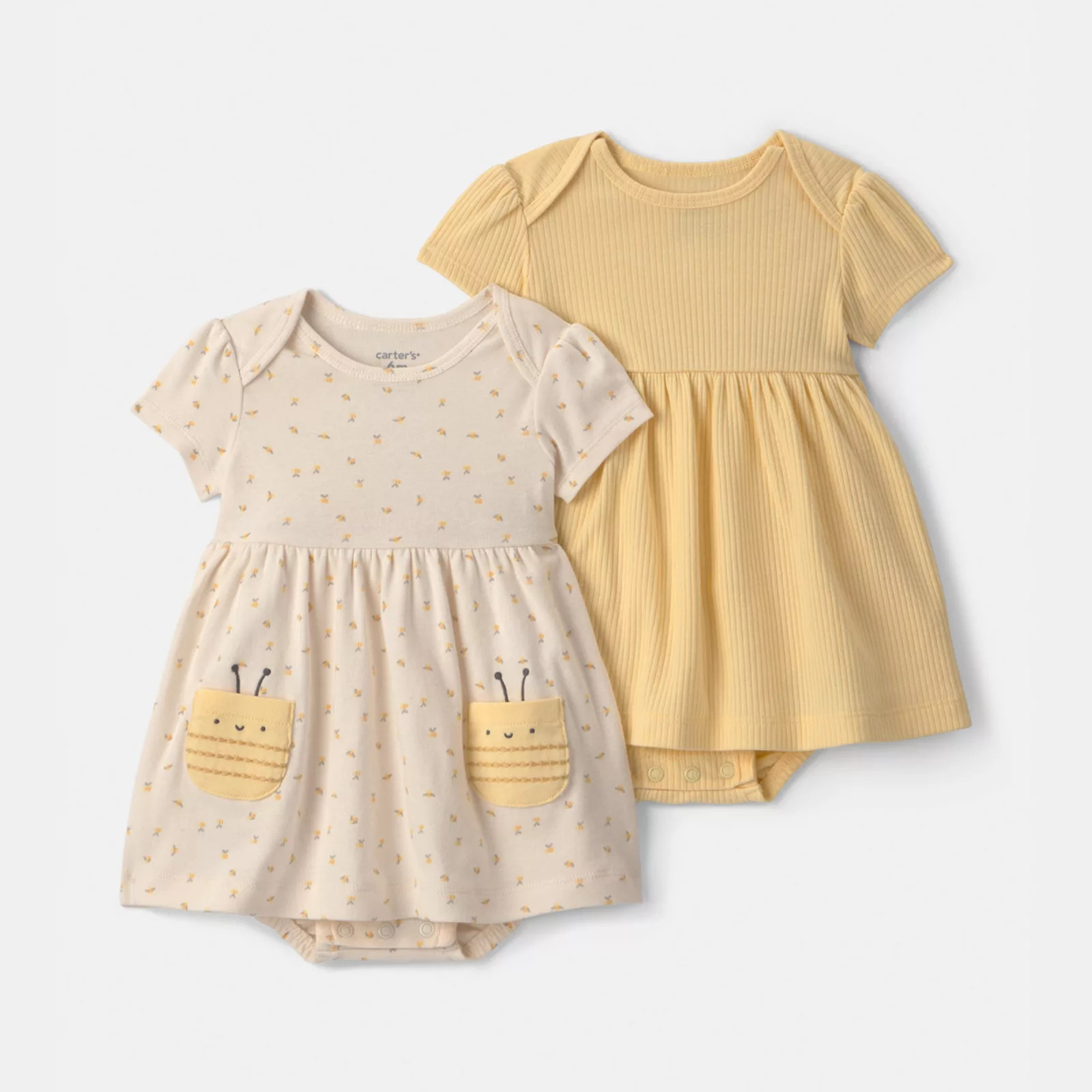 Baby Girl Carter's 2-Pack Bee Short Sleeve Dresses, Girl's, Size: 12 Months, Bee Yellow | Kohl's