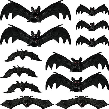 Max Fun 12pcs Halloween Bats Decorations Rubber Hanging Vampire Bats Wall Decor for Halloween Par... | Amazon (US)