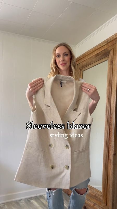 Sleeveless blazer outfits, styling tips, date night outfits, wide leg jeans, style over 40

#LTKVideo #LTKover40 #LTKstyletip