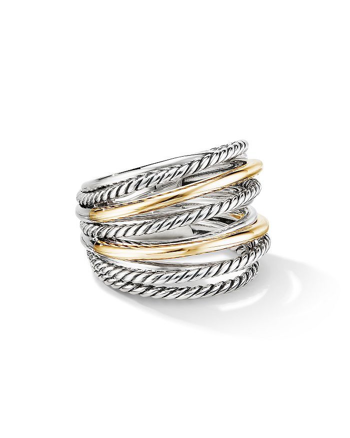 Sterling Silver & 18K Yellow Gold Crossover Wide Ring | Bloomingdale's (US)