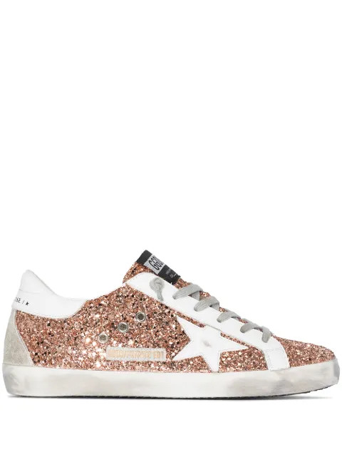 Superstar glitter-embellished low-top sneakers | Farfetch (US)