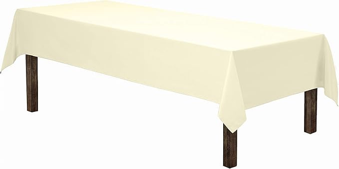Gee Di Moda Rectangle Tablecloth - 60 x 126" Inch - Ivory Rectangular Table Cloth for 8 Foot Tabl... | Amazon (US)