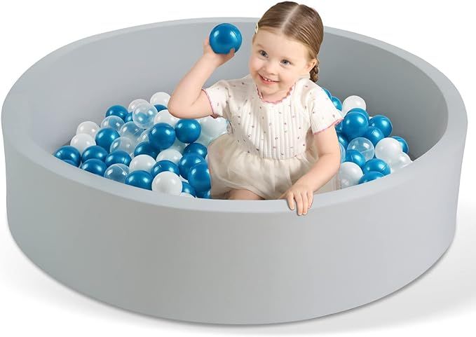 TrendBox Memory Foam Ball Pit for Baby, Coral Fleece Toddler Soft Round Ball Pool (Milk Silk-47 i... | Amazon (US)