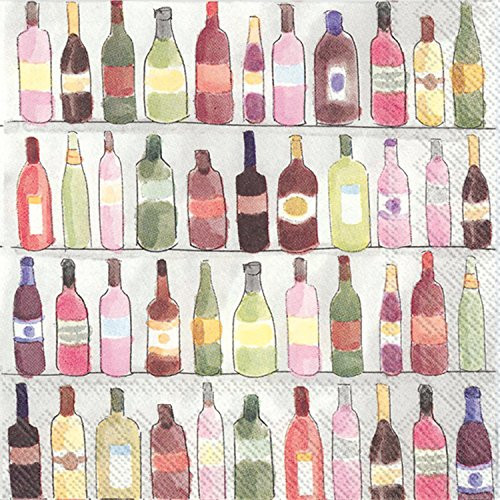 IHR Ideal Home Range Cocktail Napkins Disposable 3-Ply Paper Party Napkin Pack, 5" x 5", Wine Shelves, 20-Count | Amazon (US)