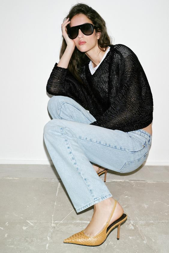 EMBOSSED SLINGBACK HEELS | Zara US