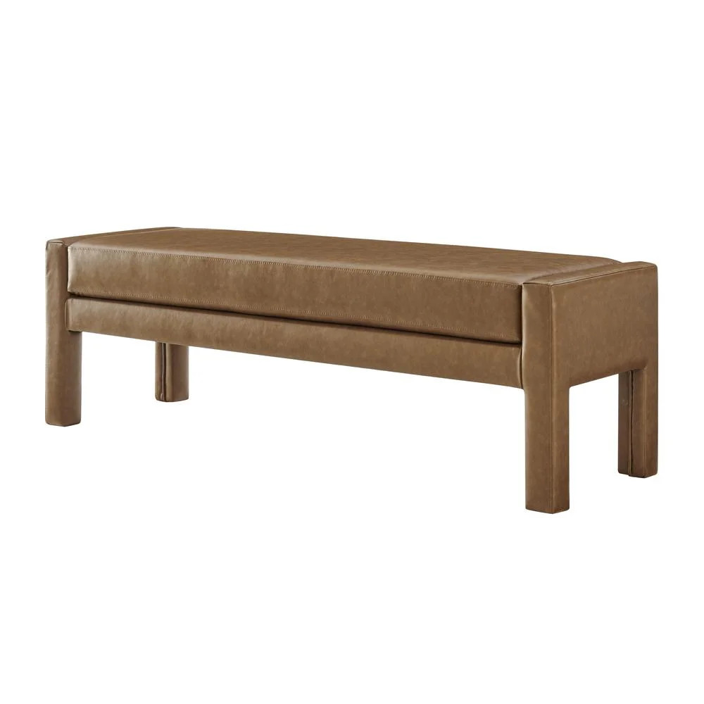 New Pacific Direct Lucca Faux Leather Bench in Vintage Cider | Walmart (US)