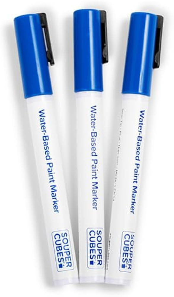 Souper Cubes Water Based Paint Marker - Pack of 3 - Blue Color - Washable, Acid Free Non Toxic In... | Amazon (US)