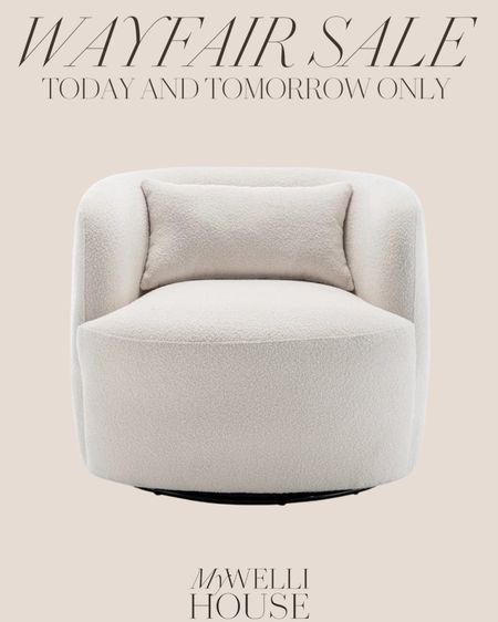Accent chair WAYDAY: 34" Wide Boucle Upholstered Swivel Armchair. Living room essentials 

#LTKsalealert #LTKFind #LTKhome