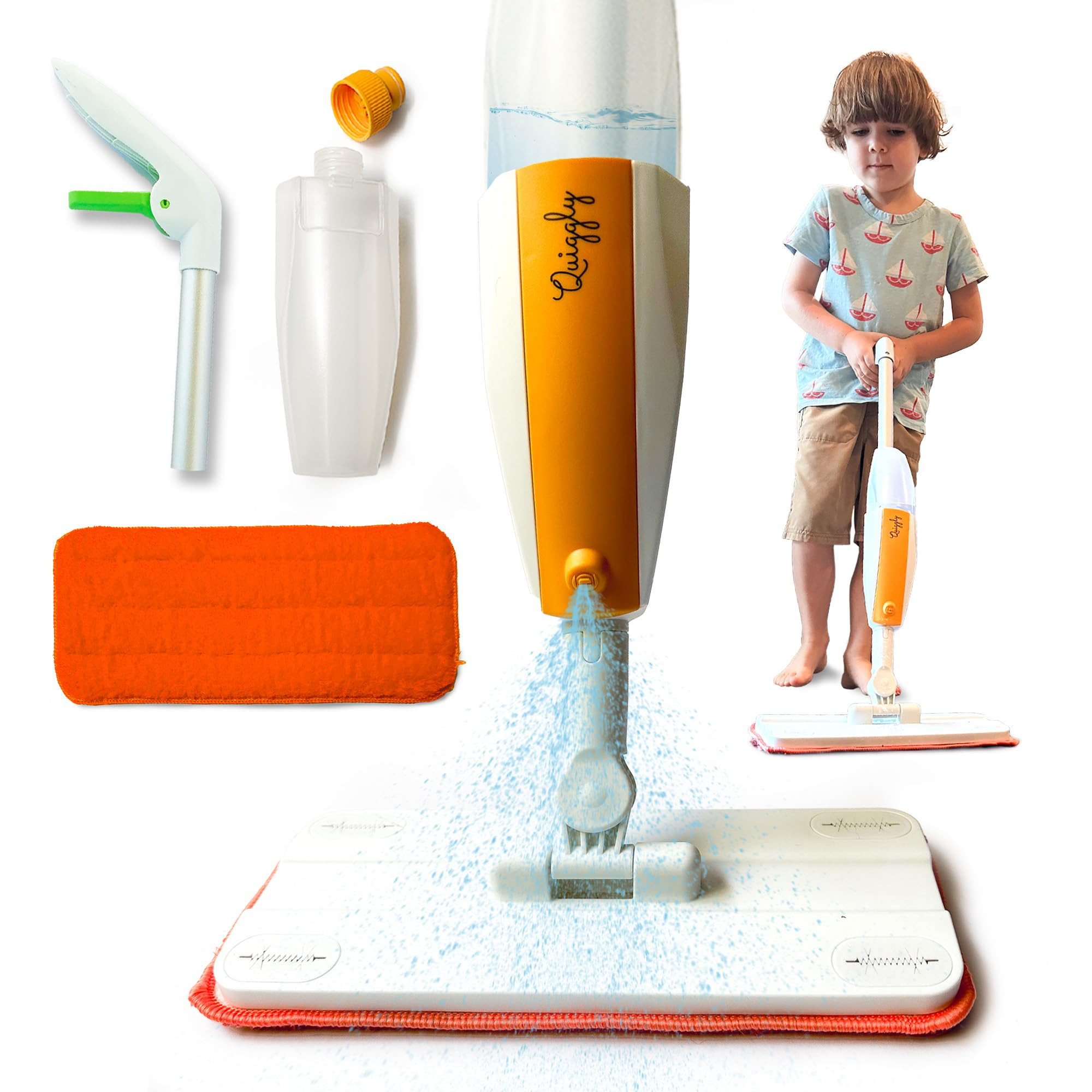 Quiggly Toy Spray Mop for Kids - Toddler Cleaning Set with Real Water Sprayer - Montessori Cleani... | Amazon (US)
