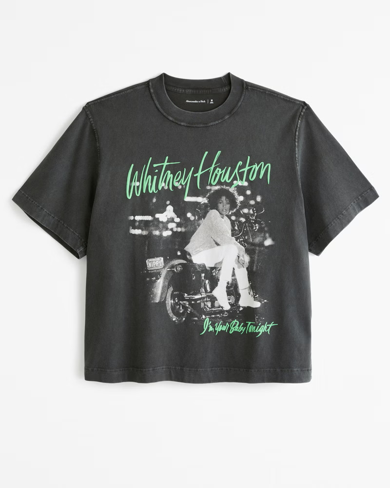 Men's Vol. 28 Cropped Whitney Houston Graphic Tee | Men's Tops | Abercrombie.com | Abercrombie & Fitch (US)