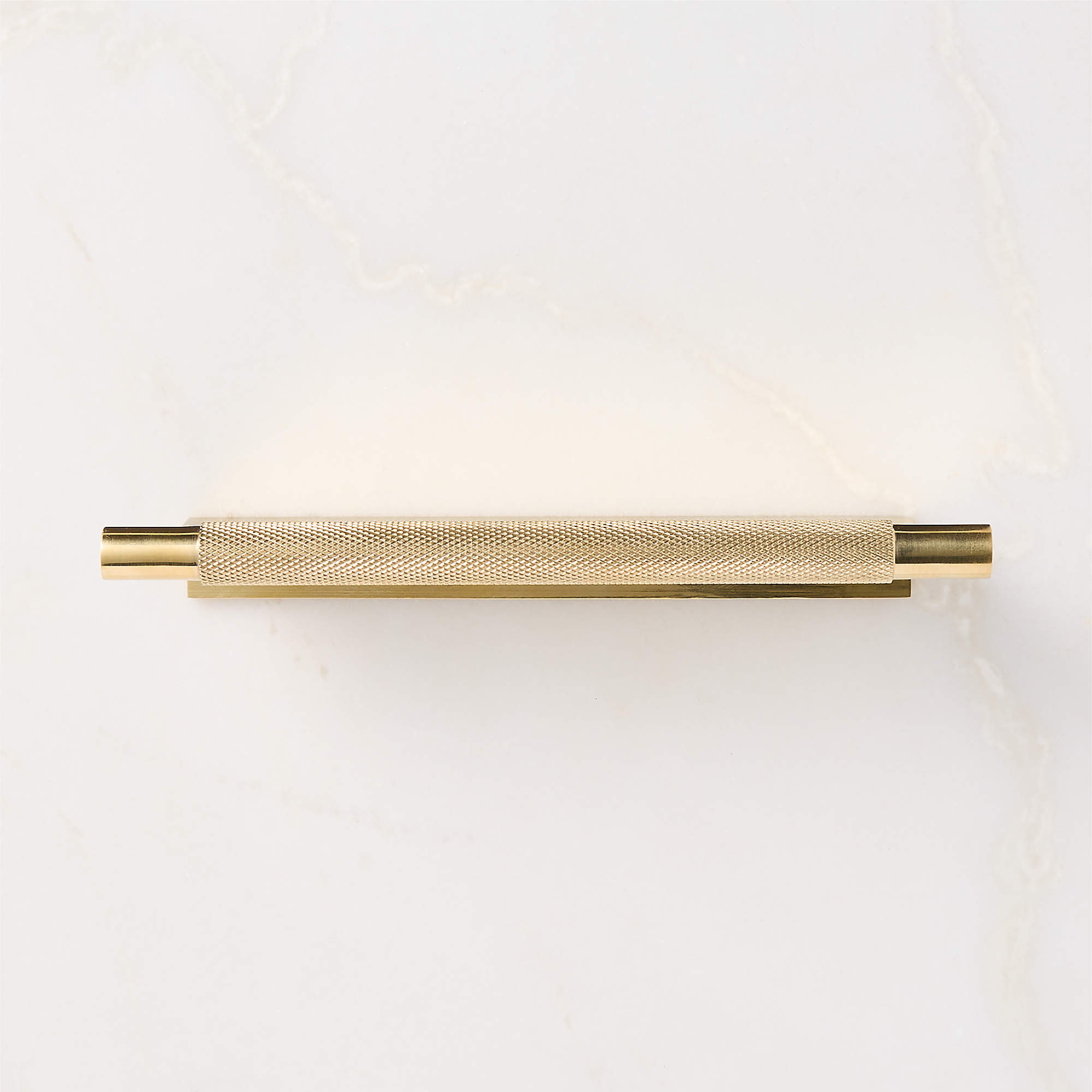 Nicolo Knurled Unlacquered Brass Drawer Pull 7" + Reviews | CB2 | CB2