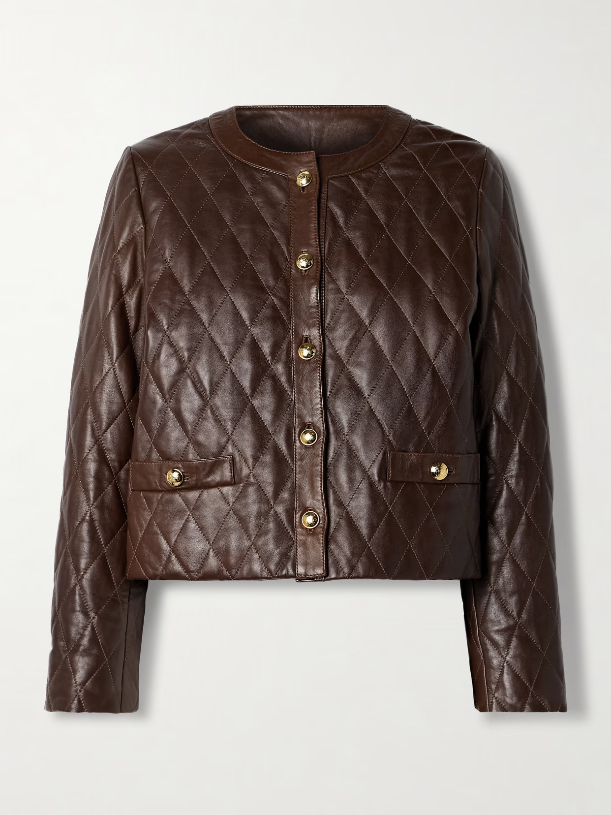 Nili Lotan - Amy Quilted Leather Jacket - Brown | NET-A-PORTER (US)