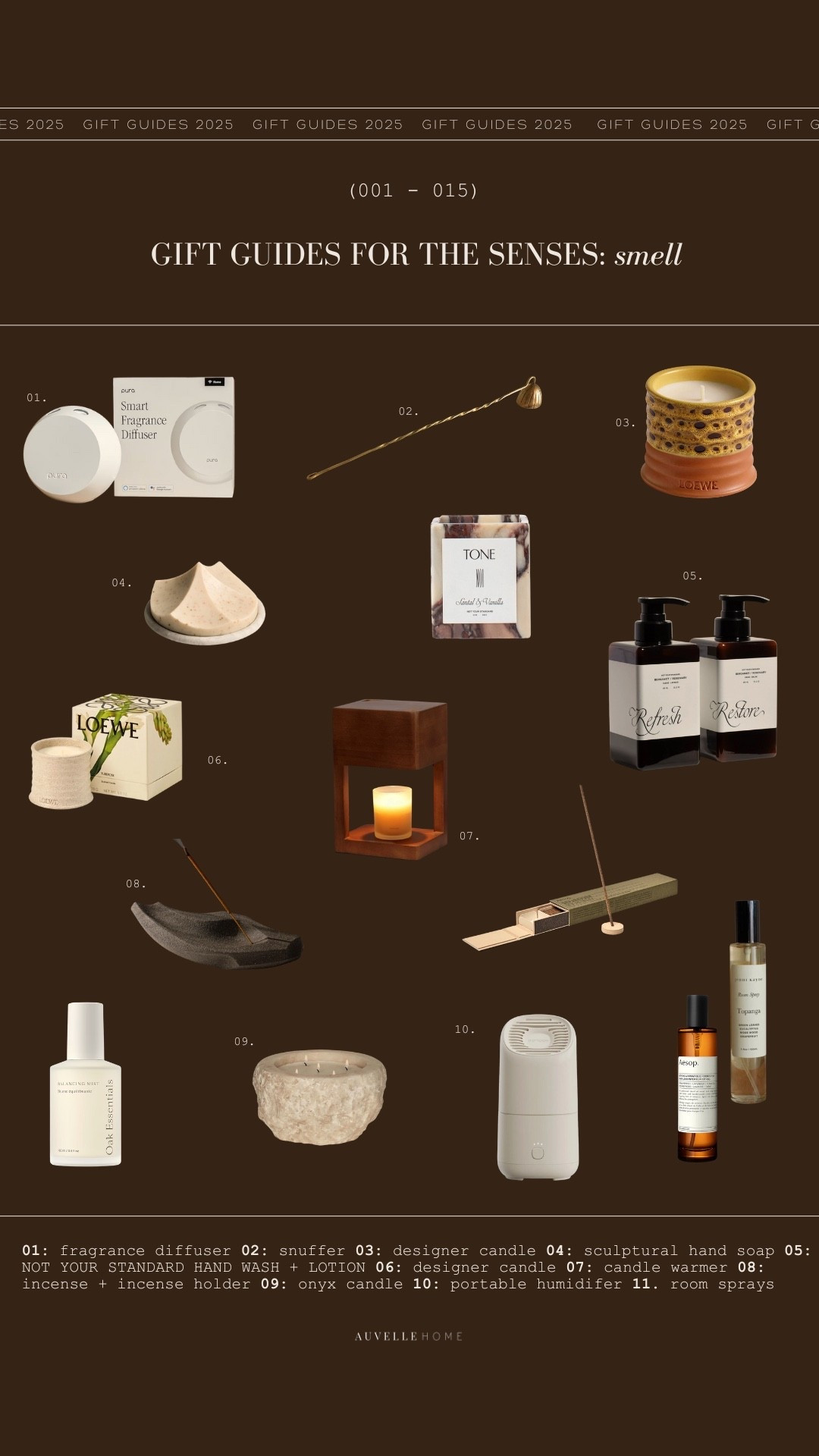 GIFT GUIDE 005: five senses gift ideas 