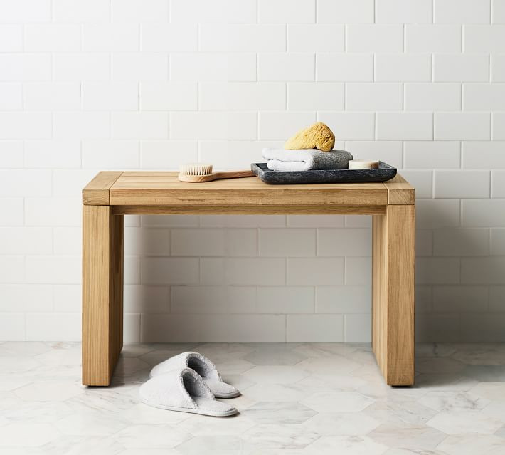 Modern Teak Shower Bench  | Pottery Barn (US)