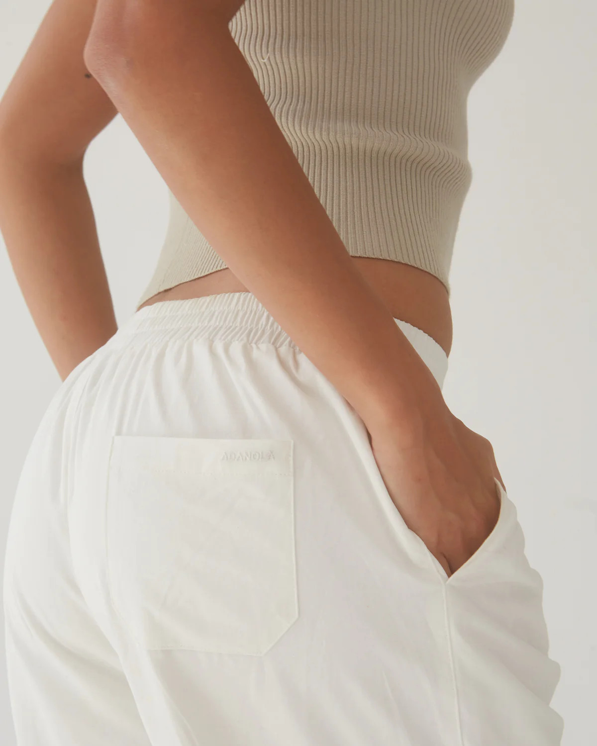 Cotton Pull on Pants - White | Adanola UK