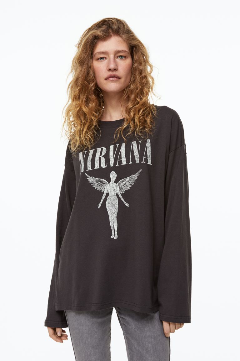 Oversized Print-motif Top | H&M (US + CA)