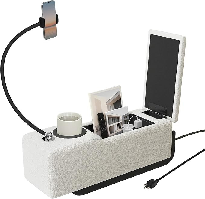 Couch Caddy with Cup Holder Multifunctional Couch Armrest Charging Console Phone Holder Sofa Arm ... | Amazon (US)