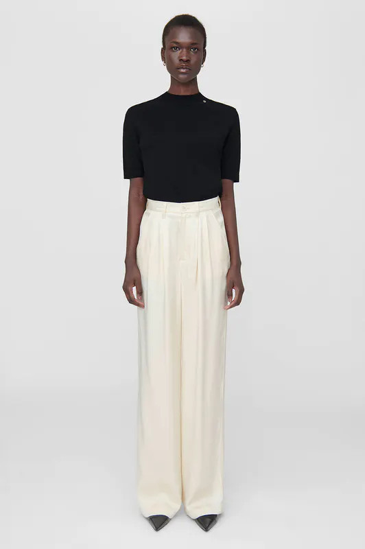 ANINE BING Carrie Pant - Oyster - White - 30 | Verishop