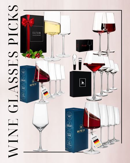 Wine glasses picks, square glasses, white wine glasses, red glasses 

#LTKunder100 #LTKhome #LTKSeasonal