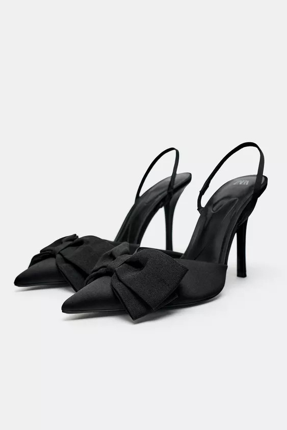 BOW TRIM HEELED SHOES | Zara US