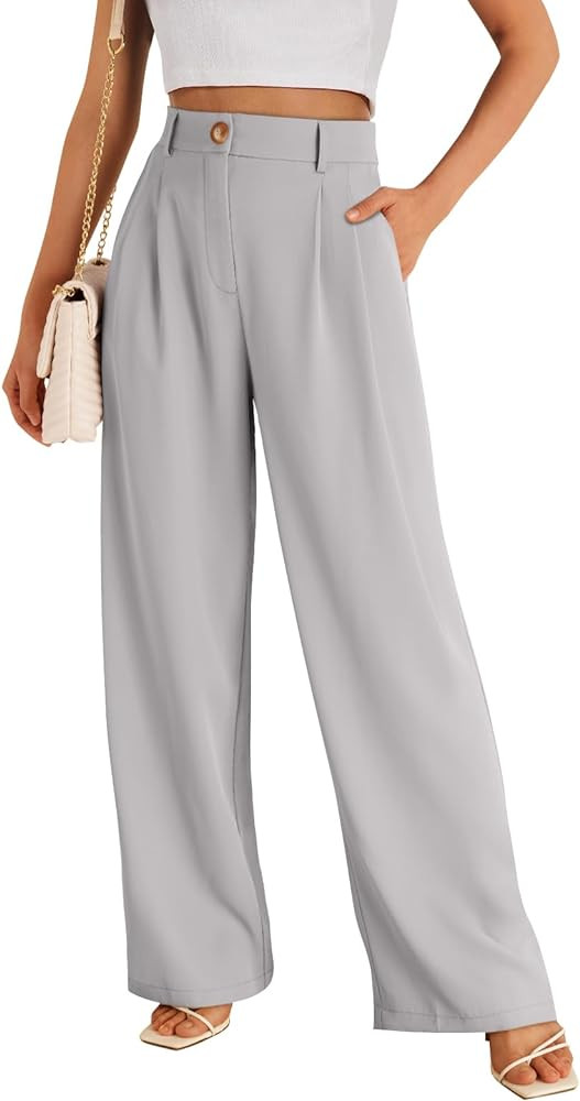 LILLUSORY Wide Leg Dress Pants Women's High Waisted Dressy Trousers | Amazon (US)