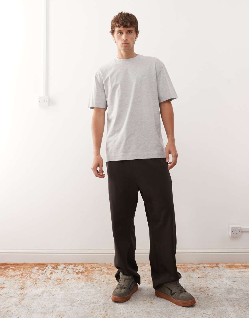 Weekday loose fit straight leg sweatpants in dark brown | ASOS (Global)