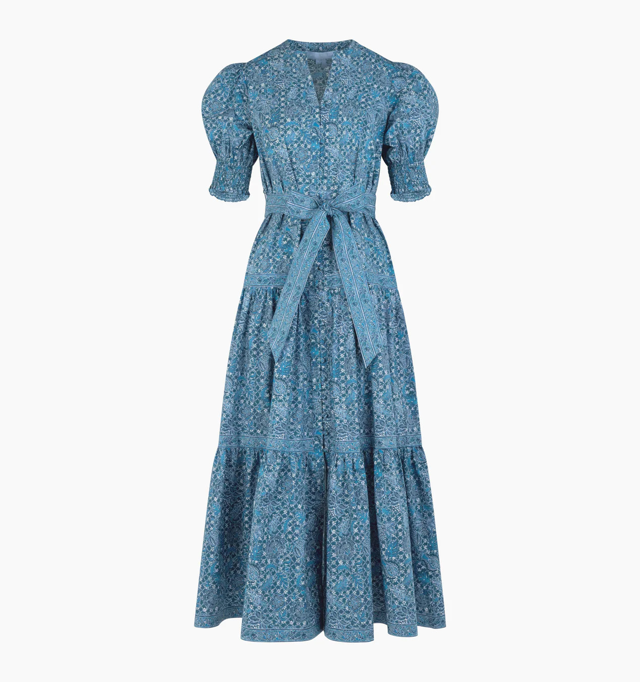 The Yara Dress - Navy Calico Trellis | Hill House Home US
