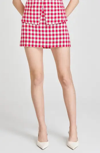 WAYF x Styled by COCO! Gracie Gingham Linen Blend Miniskirt | Nordstrom | Nordstrom