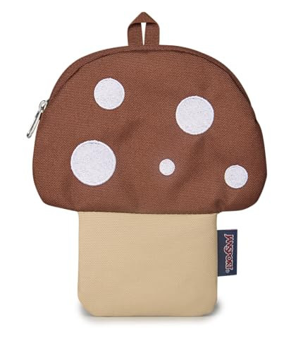 JanSport Mushroom Pouch – Stylish Design with Zippered Opening & Attachment Loop, Basic Brown | Amazon (US)