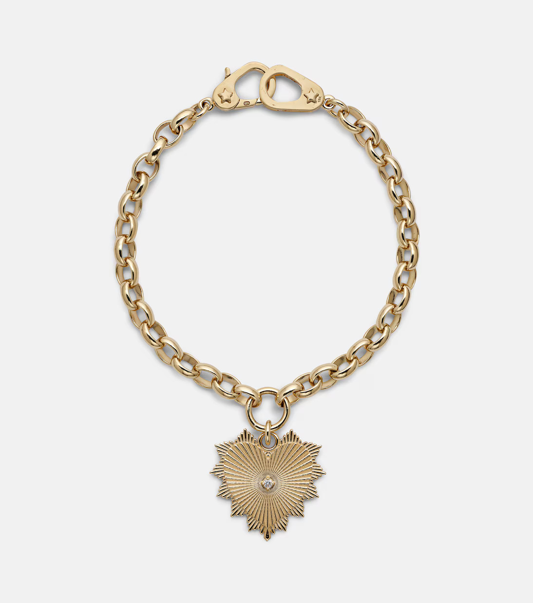 Heart Love Medium 18kt gold chain bracelet with diamonds | Mytheresa (US/CA)