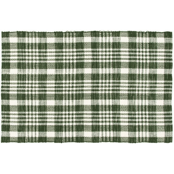 Way To Celebrate Dark Green Plaid Outdoor Layering Rug, 24"x36" | Walmart (US)