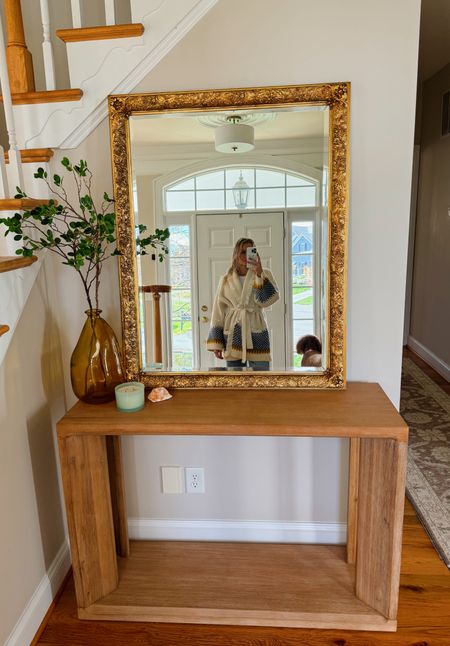 I ended up finding an antique gold mirror for this space, although I had my eye on one from Serena & Lilly for so long! The console table is also new and I’m obsessed! ✨🌿

#LTKSeasonal #LTKhome