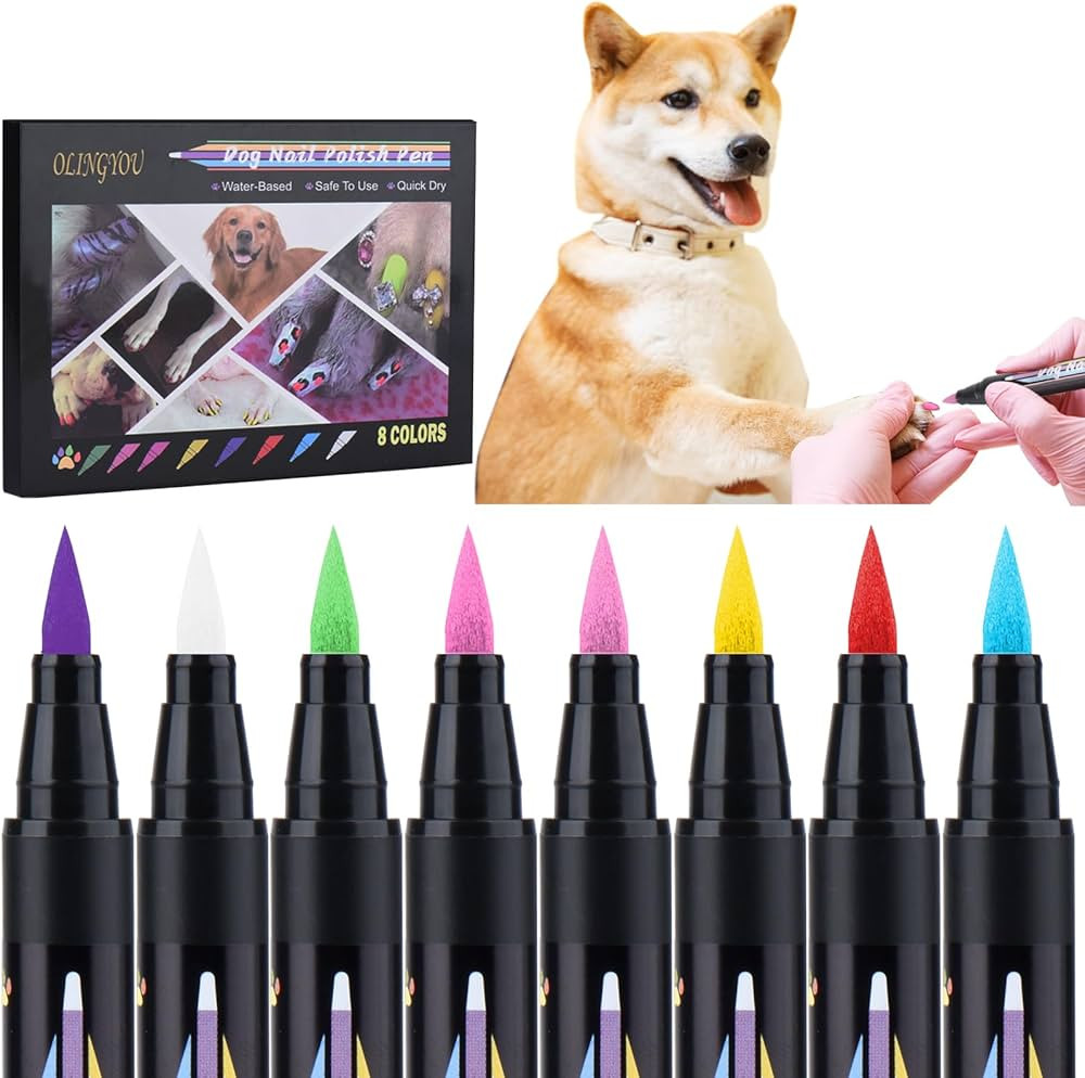 Dog Nail Polish， Dog Nail Polish Pens Quick Dry-8 Colors, Pet Nail Polish Set for Dogs， DIY D... | Amazon (US)
