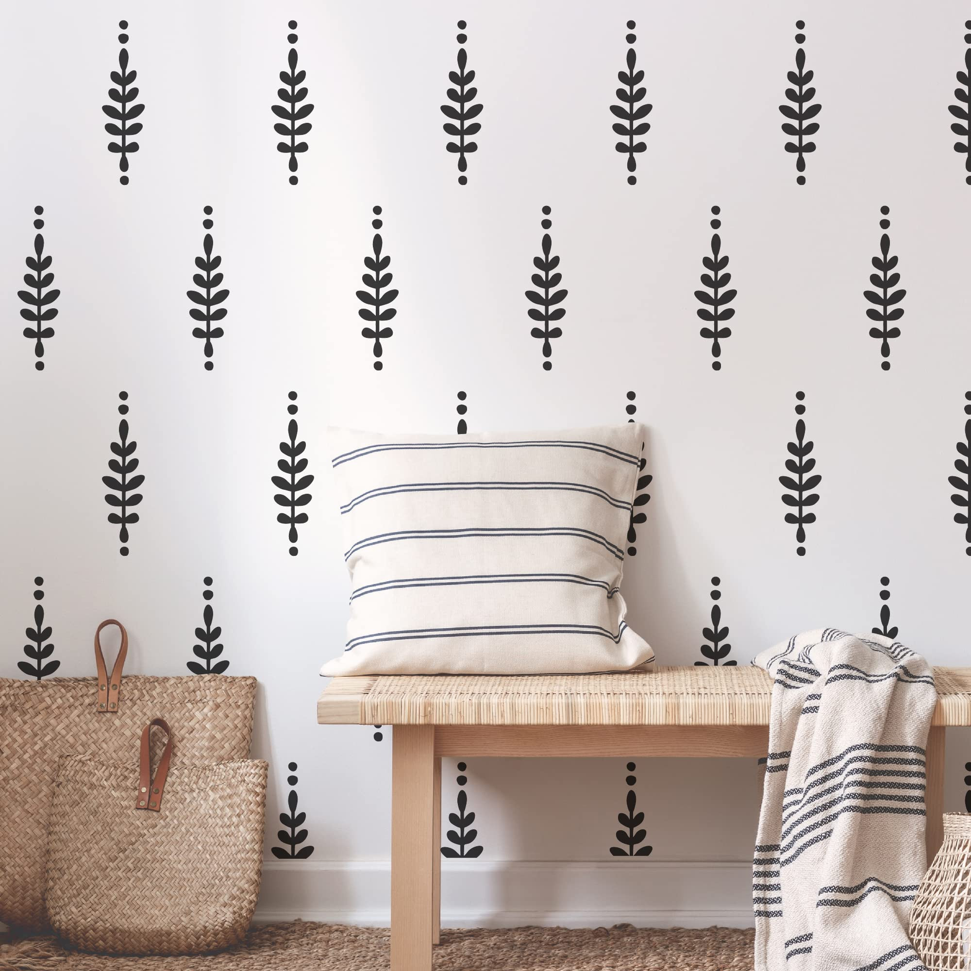 A Room with Floral Vinyl Leaves Wall Decals, Peel and Stick Modern Boho Flower Stickers for Bedro... | Amazon (US)