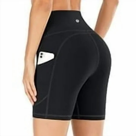 IUGA Workout Shorts for Women with Pockets High Waisted Biker Shorts for Women Yoga Shorts Running Shorts Black | Walmart (US)