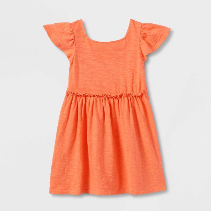 Toddler Girls' Short Sleeve Solid Knit Washed Dress - Cat & Jack™ | Target