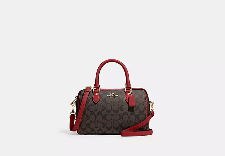 Coach Outlet Rowan Satchel Bag In Signature Canvas - Multi/Red | Coach Outlet US