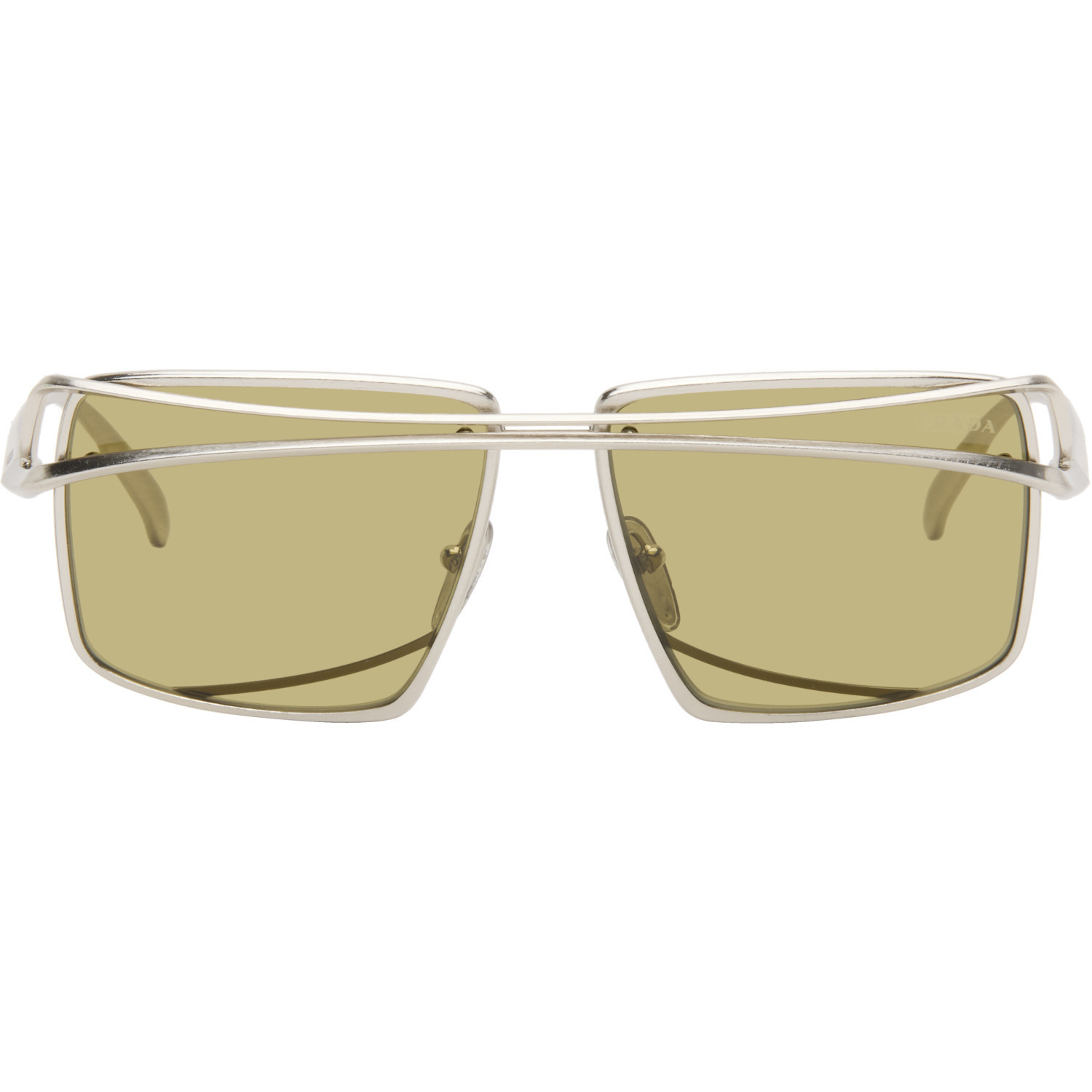Prada Eyewear Silver Square Metal Sunglasses | SSENSE