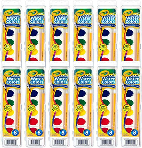 Crayola Washable Watercolor Paint Sets for Kids (12ct), Bulk Classroom Art Supplies for Preschool & Kindergarten, Easter & Spring Crafting Activities for Toddlers | Amazon (US)