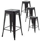 FDW Metal Bar Stools Set of 4 Counter Height Barstool Stackable Barstools 24 Inch 30 Inch Indoor Out | Amazon (US)