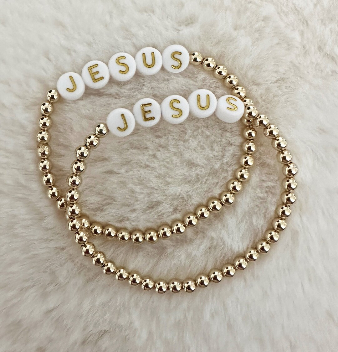 Jesus 14k Gold Filled beaded bracelet | Etsy (US)