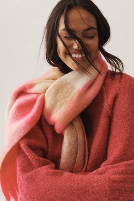 Maeve Plaid Fringe Scarf | Anthropologie (US)