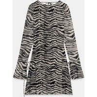 Zara - Animal Print Tulle Dress - Zebra - M - Woman | Zara US