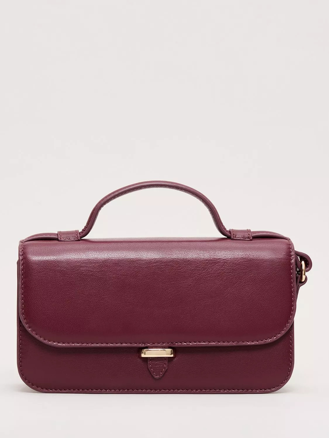 Phase Eight Mini Crossbody Leather Bag, Dark Red | John Lewis (UK)